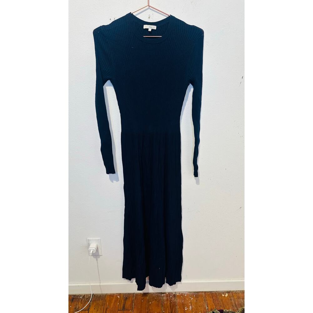 ANN MASHBURN Navy Blue Addie Long Sleeve Crew Neckline Sweater Dress sz Small - Picture 3 of 14